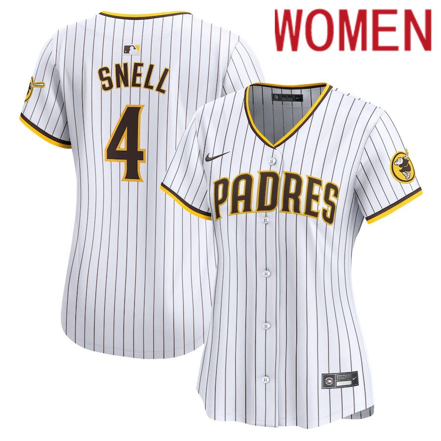Women San Diego Padres #4 Blake Snell Nike White Home Limited Player MLB Jersey